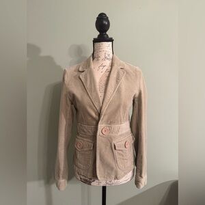 Finesse USA Khaki Corduroy Blazer Women’s Size Medium